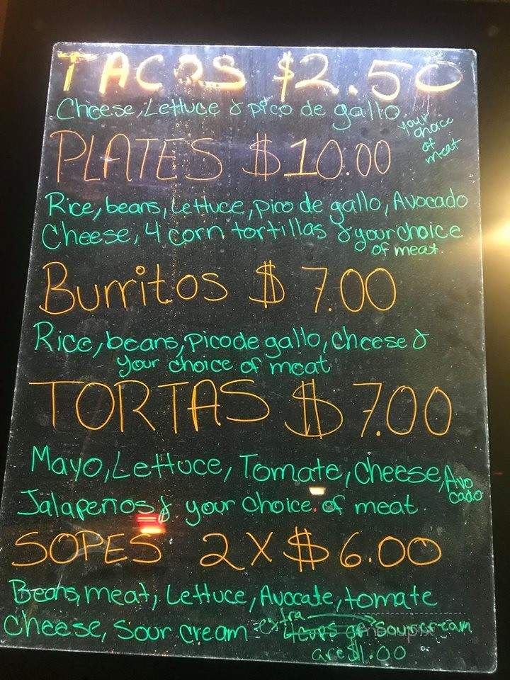 El Rincon Chilango - Monument, CO menu_pic