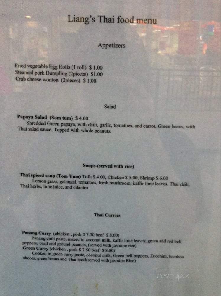 Liang's Thai Food - Denver, CO menu_pic