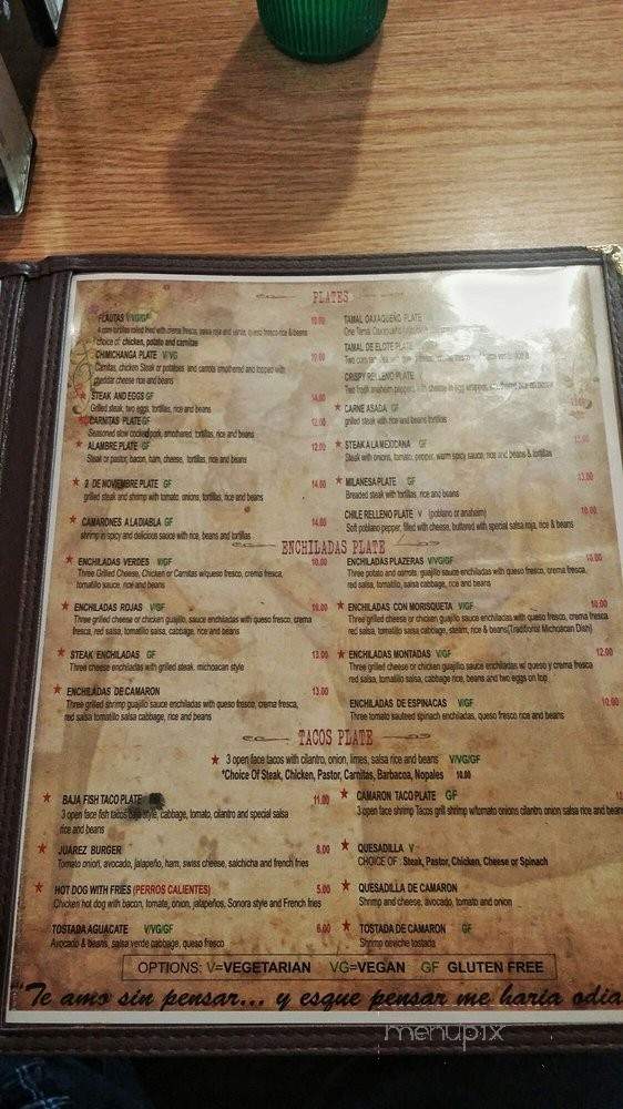 Kahlo's - Denver, CO menu_pic