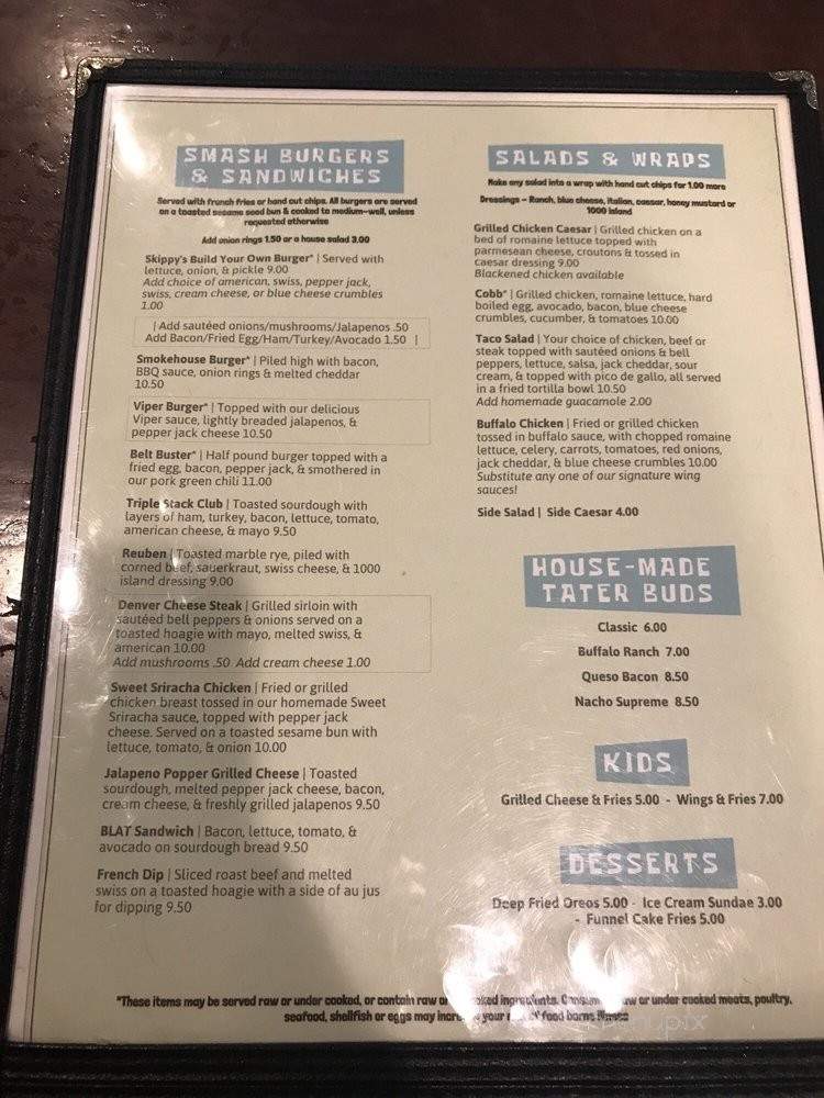 Skippy's Bar and Grill - Denver, CO menu_pic