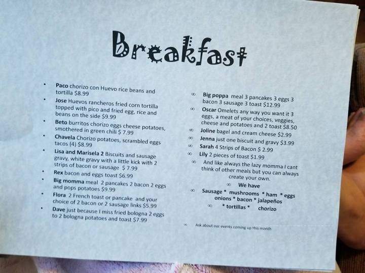 Momma Smith's Cafe - Simla, CO menu_pic