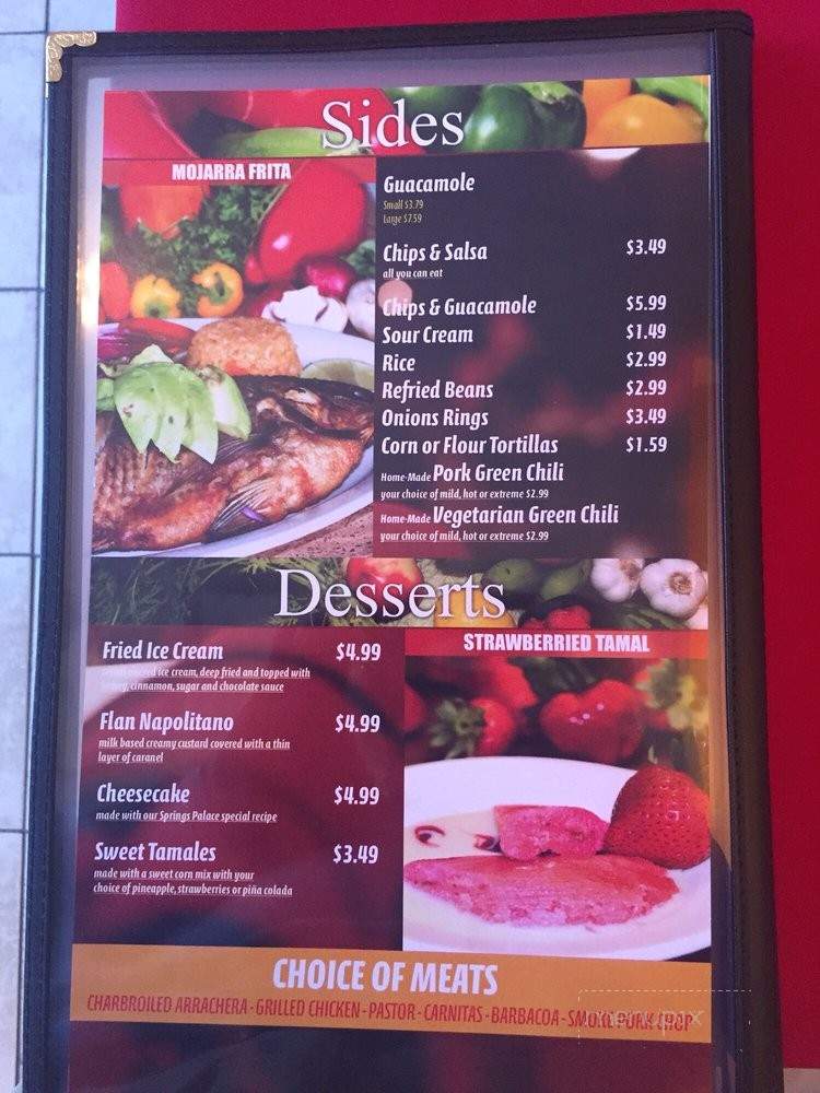 Springs Palace Restaurant - Colorado Springs, CO menu_pic