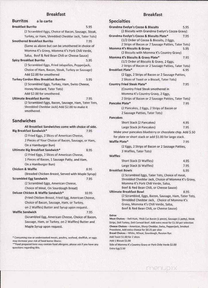 MareBear's Cafe - Colorado Springs, CO menu_pic