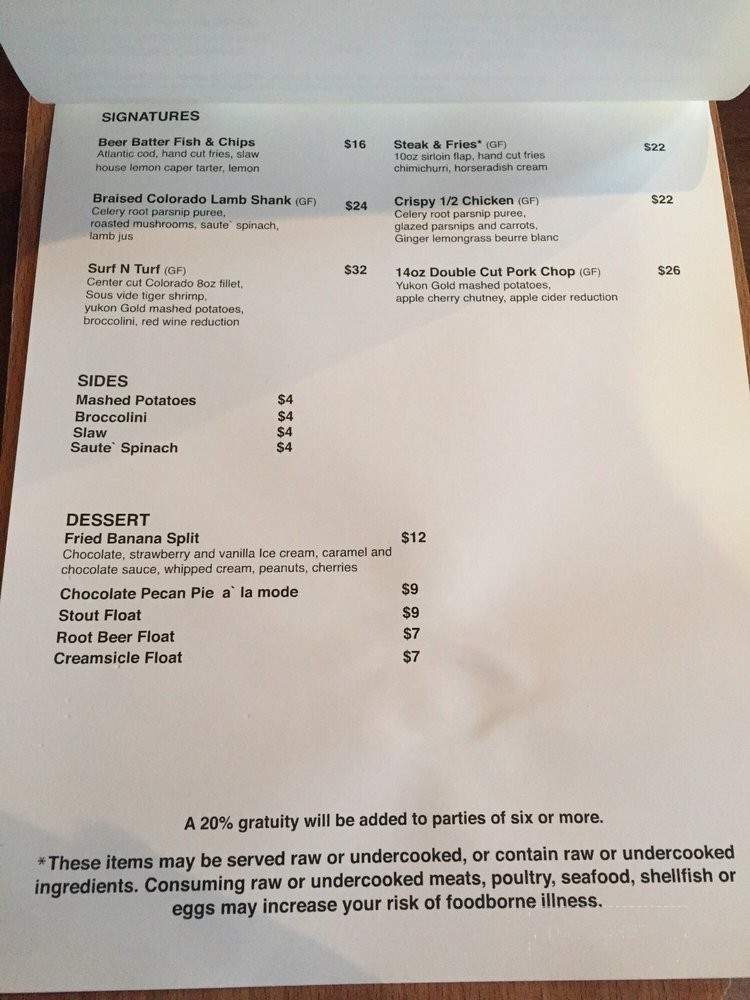 Red Mountain Brewing - Ouray, CO menu_pic