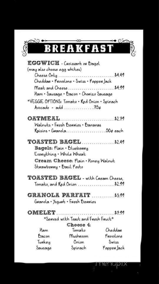 Blue Ridge Coffee - Casper, WY menu_pic