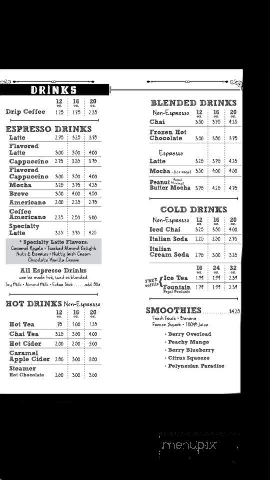 Blue Ridge Coffee - Casper, WY menu_pic