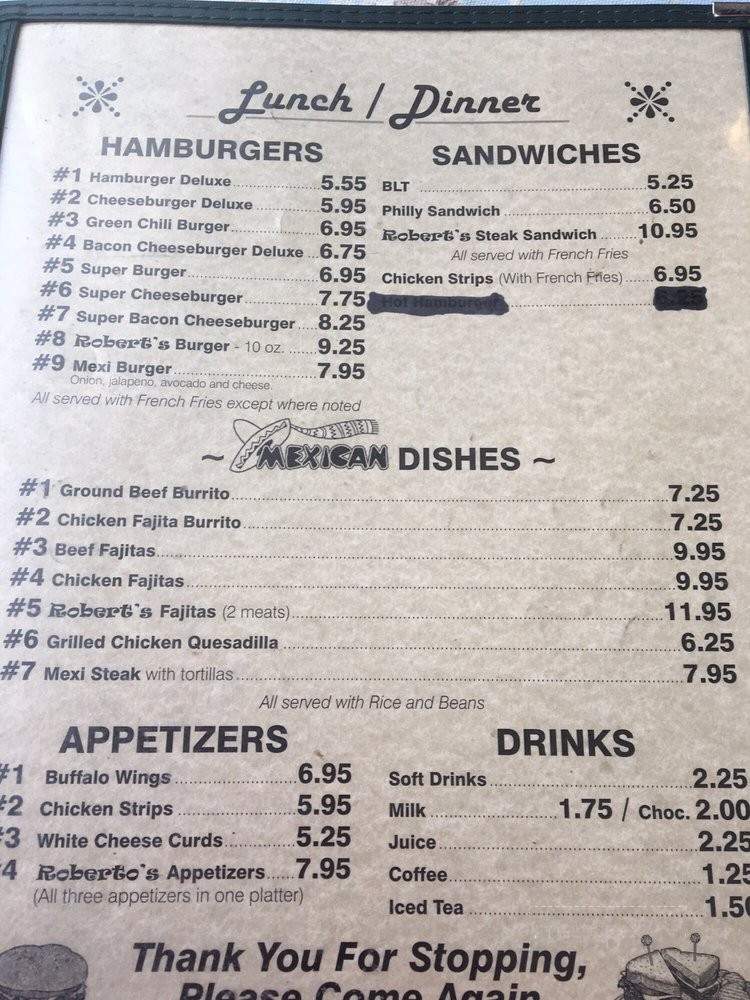 Roberto's Cafe - Gillette, WY menu_pic