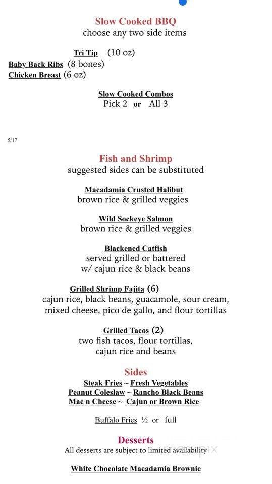 7Fuego - Bellevue, ID menu_pic