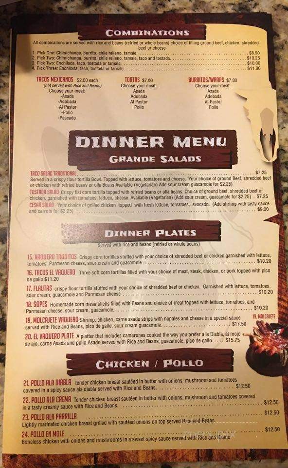 Vaquero - Buhl, ID menu_pic