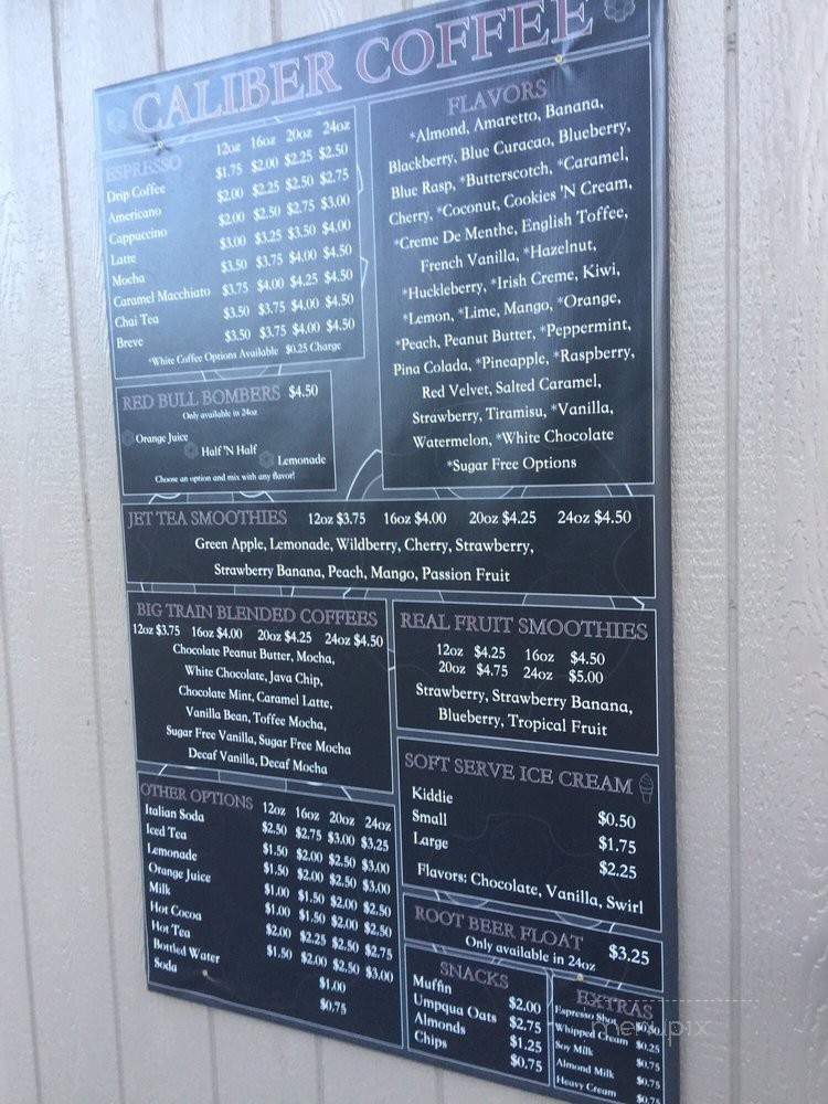 Caliber Coffee - Orofino, ID menu_pic