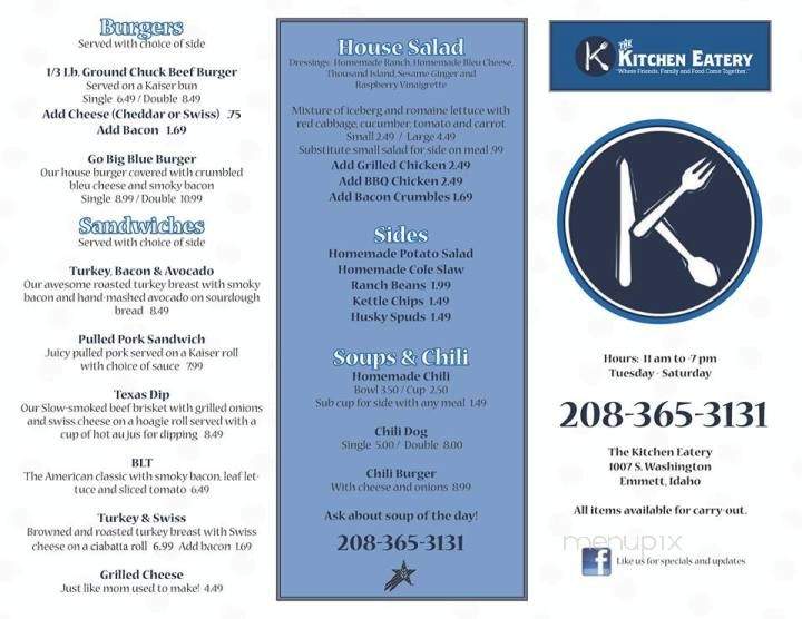 The Kitchen Eatery - Emmett, ID menu_pic