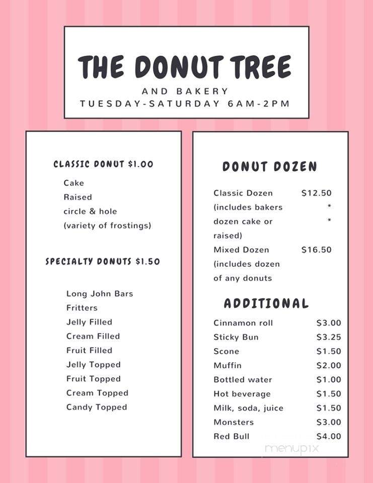 The Donut Tree And Bakery - Mountain Home, ID menu_pic