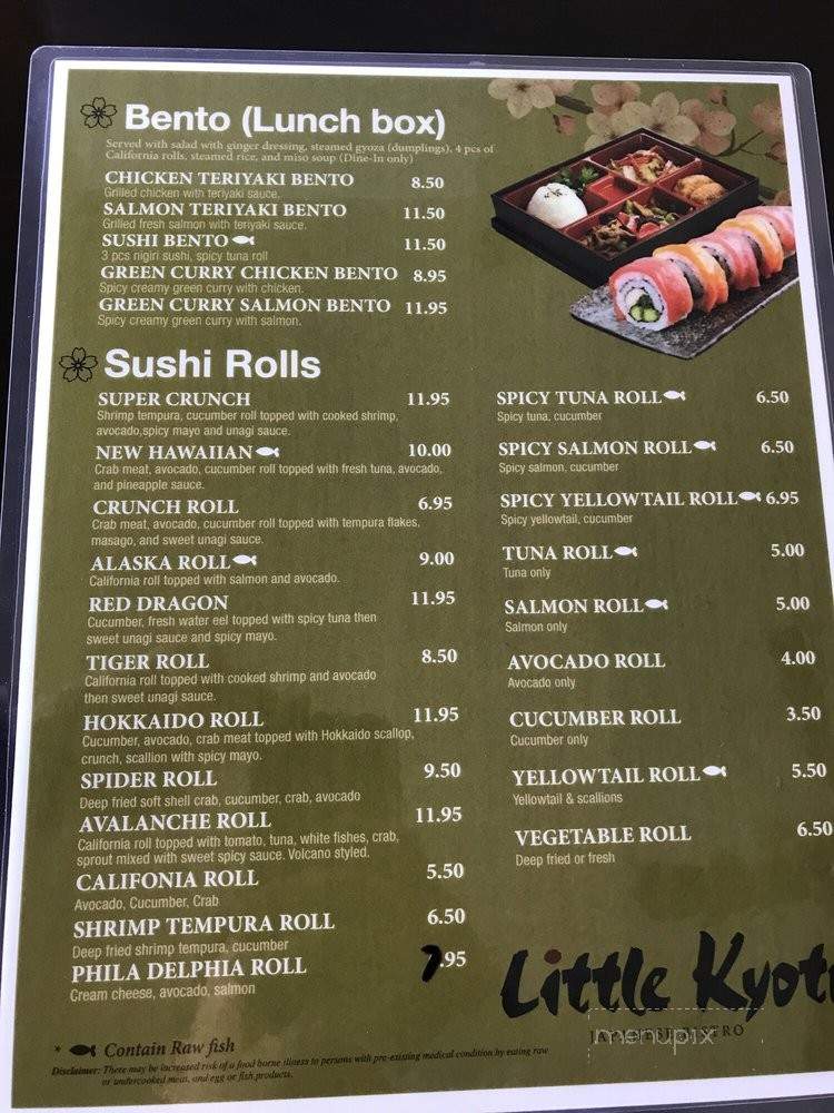 Little Kyoto - Hayden, ID menu_pic