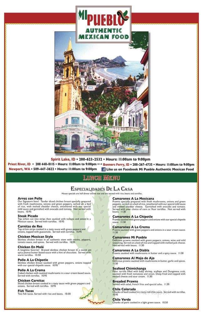 Mi Pueblo Authentic Mexican Food - Spirit Lake, ID menu_pic
