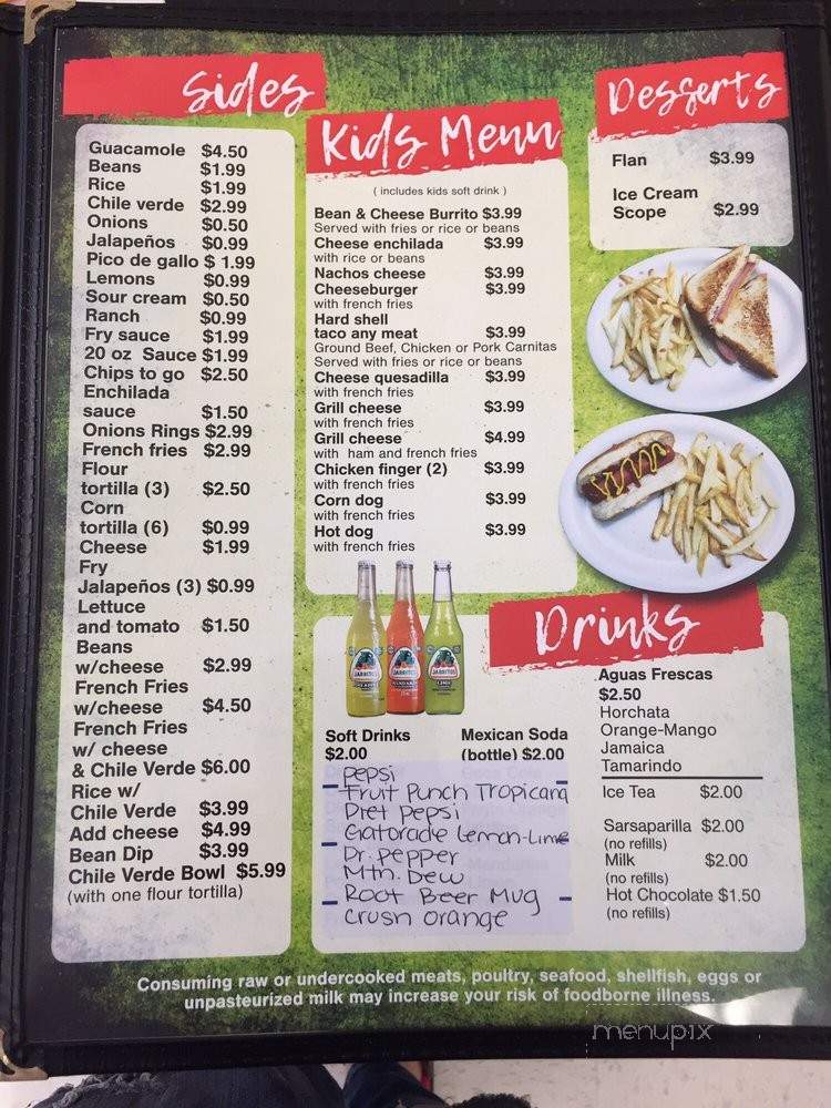 Green Burrito - Tooele, UT menu_pic