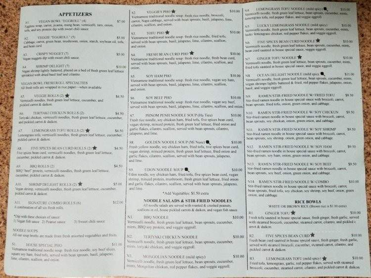 Vegan Bowl - West Jordan, UT menu_pic