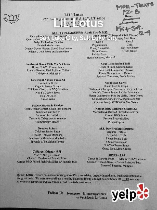 LIL Lotus - Salt Lake City, UT menu_pic