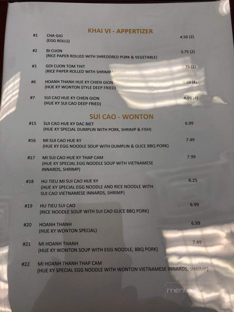 Pho Hue Ky - Salt Lake City, UT menu_pic
