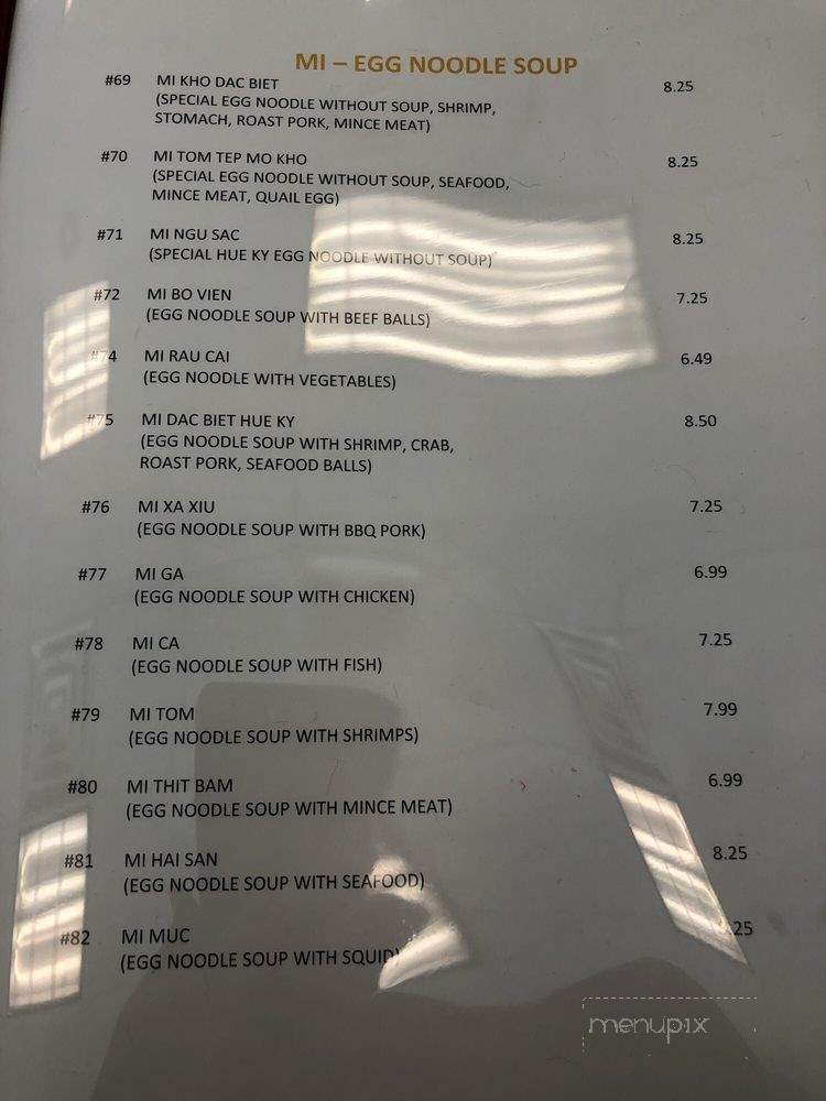 Pho Hue Ky - Salt Lake City, UT menu_pic