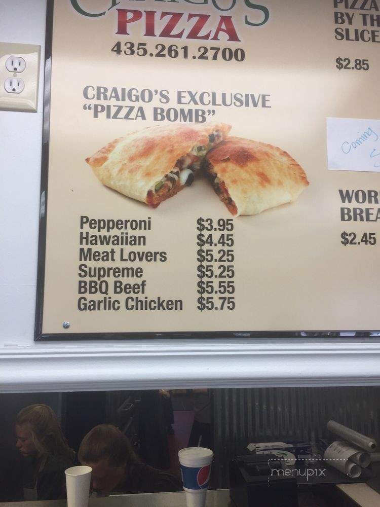 Craigo's Pizza - Beaver, UT menu_pic