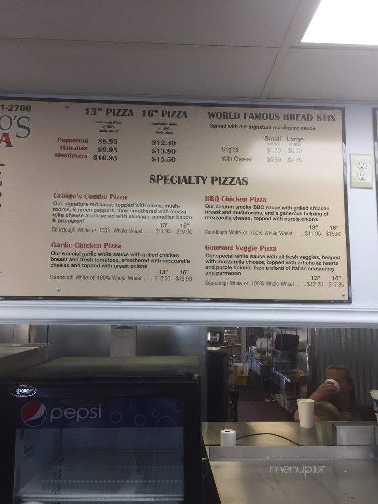 Craigo's Pizza - Beaver, UT menu_pic
