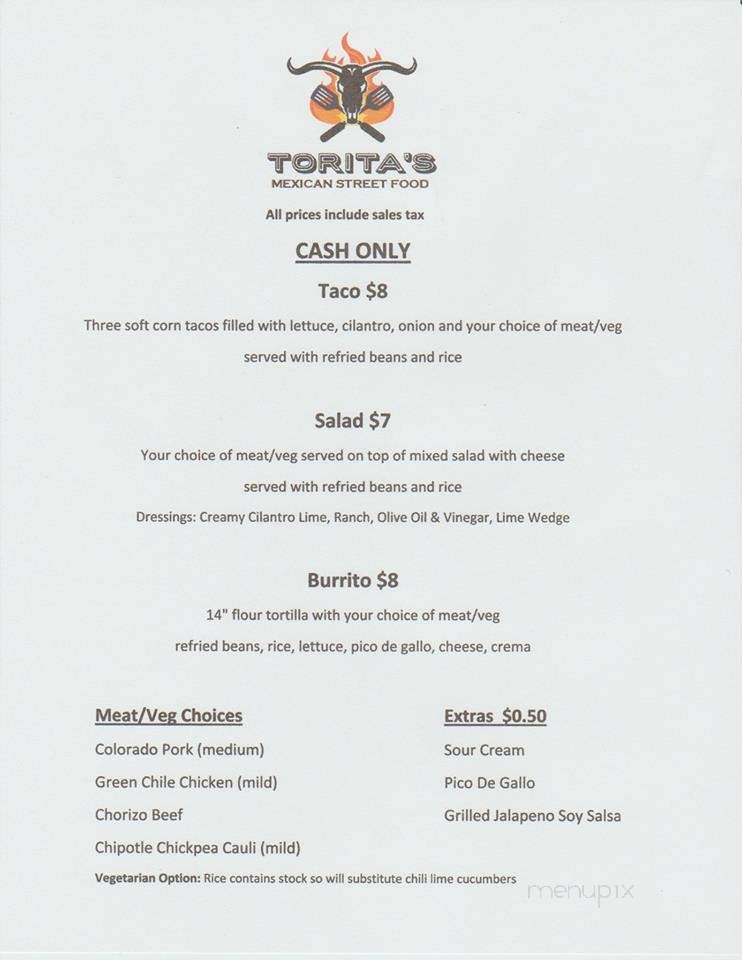 Torita's Mexican Street Food - Torrey, UT menu_pic