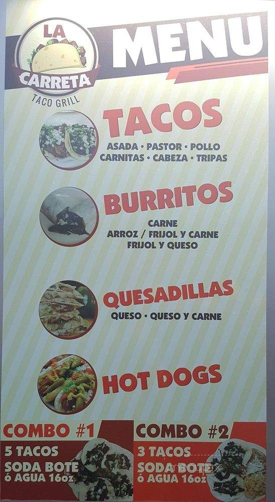 La Carreta Taco grill - Phoenix, AZ menu_pic
