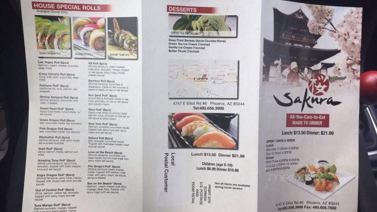 /31136751/Sakura-Sushi-Menu-Phoenix-AZ - Phoenix, AZ