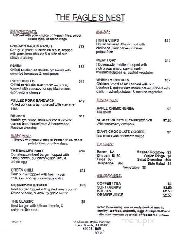 The Eagles Nest - Casa Grande, AZ menu_pic