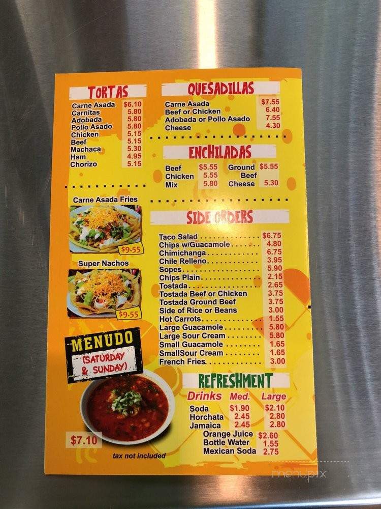 Online Menu of Talo's Mexican Food, Mesa, AZ