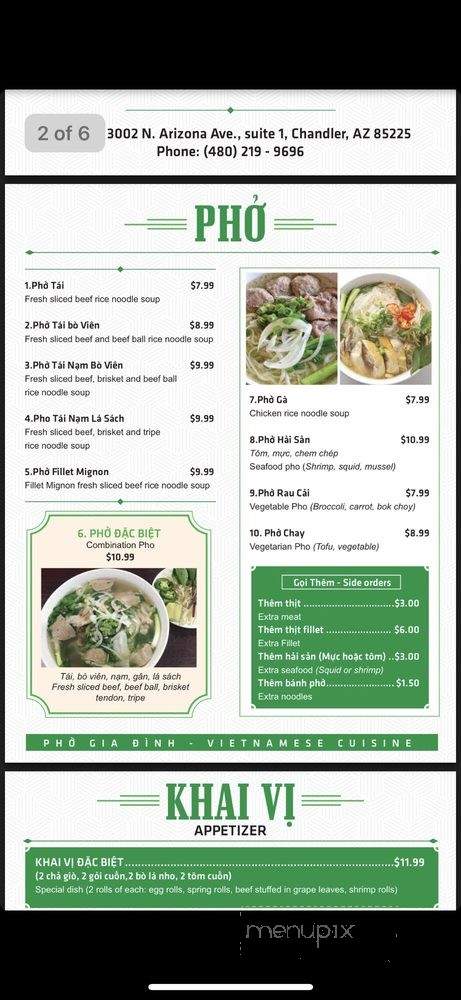 /31075525/Pho-Gia-Dinh-Menu-Chandler-AZ - Chandler, AZ