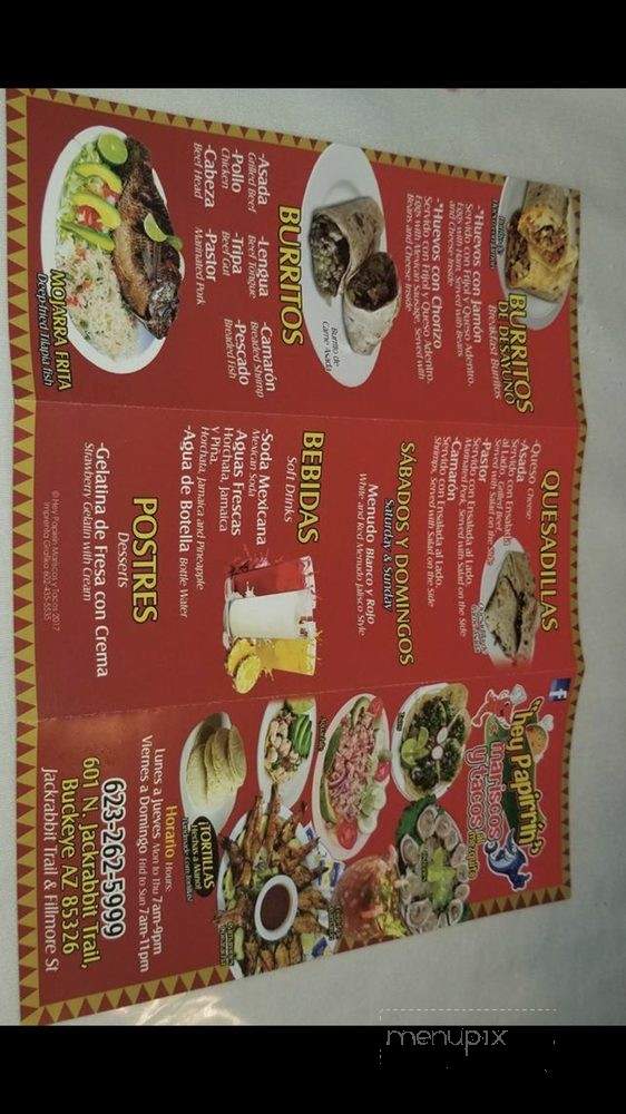 Hey Papirrin Mariscos Y Tacos Al Mesquite - Buckeye, AZ menu_pic