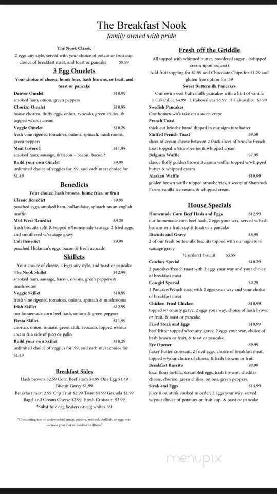 The Breakfast Nook - Cave Creek, AZ menu_pic
