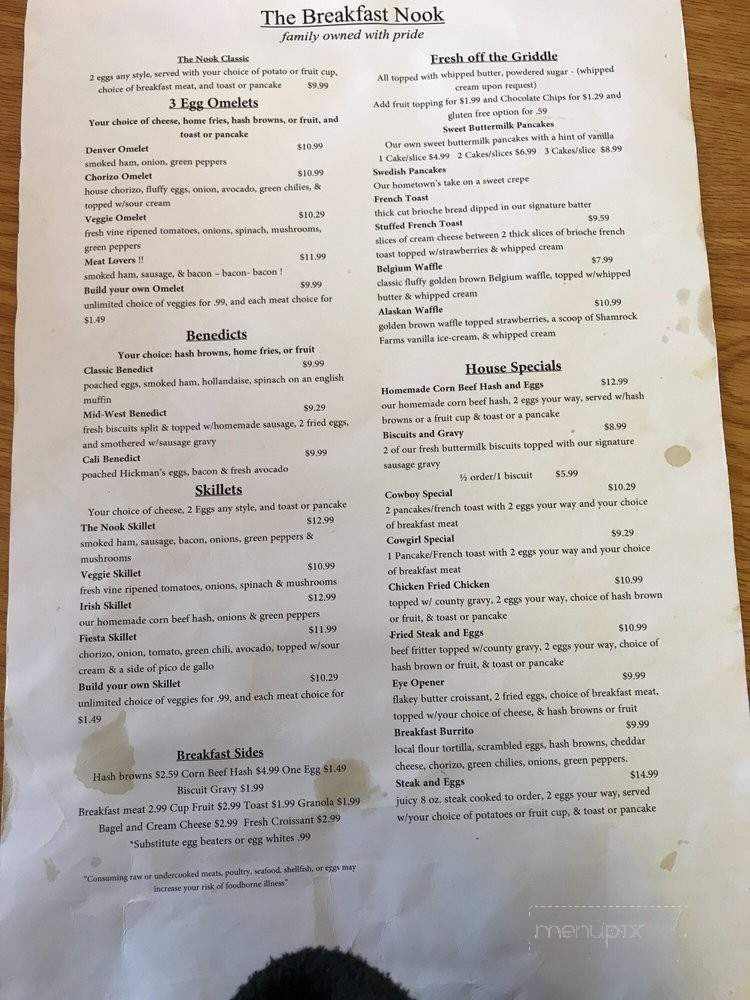 The Breakfast Nook - Cave Creek, AZ menu_pic