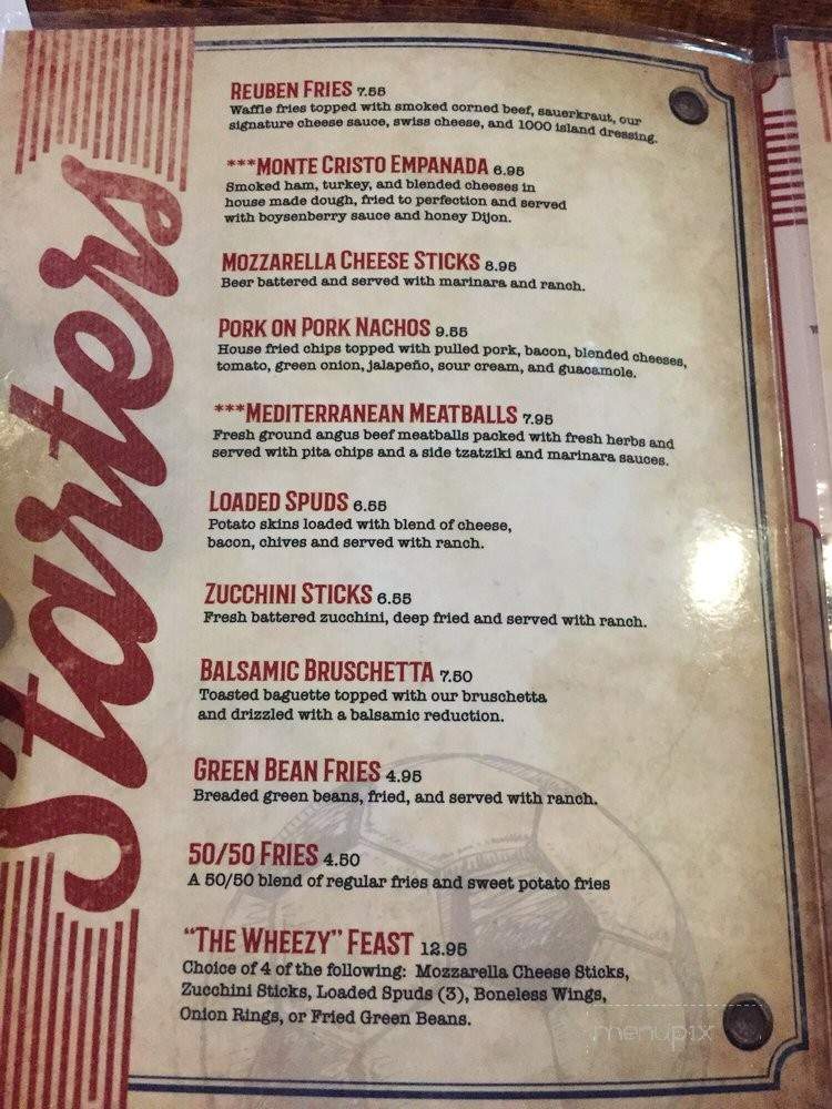 Wheezy's Restaurant & Sports Bar - Yuma, AZ menu_pic