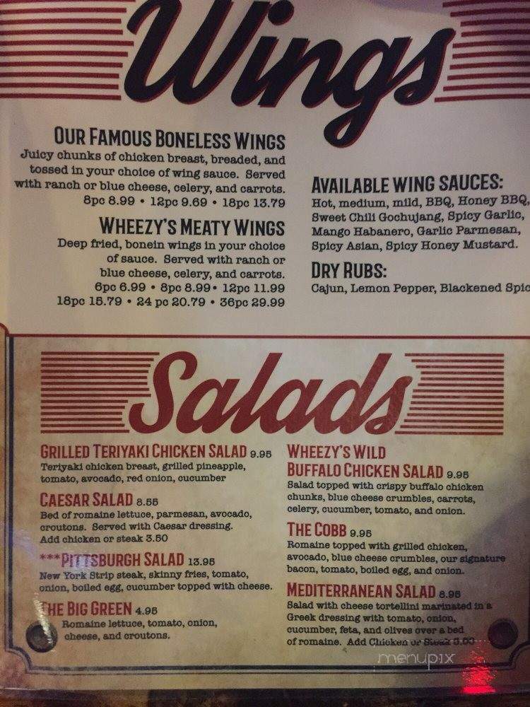 Wheezy's Restaurant & Sports Bar - Yuma, AZ menu_pic