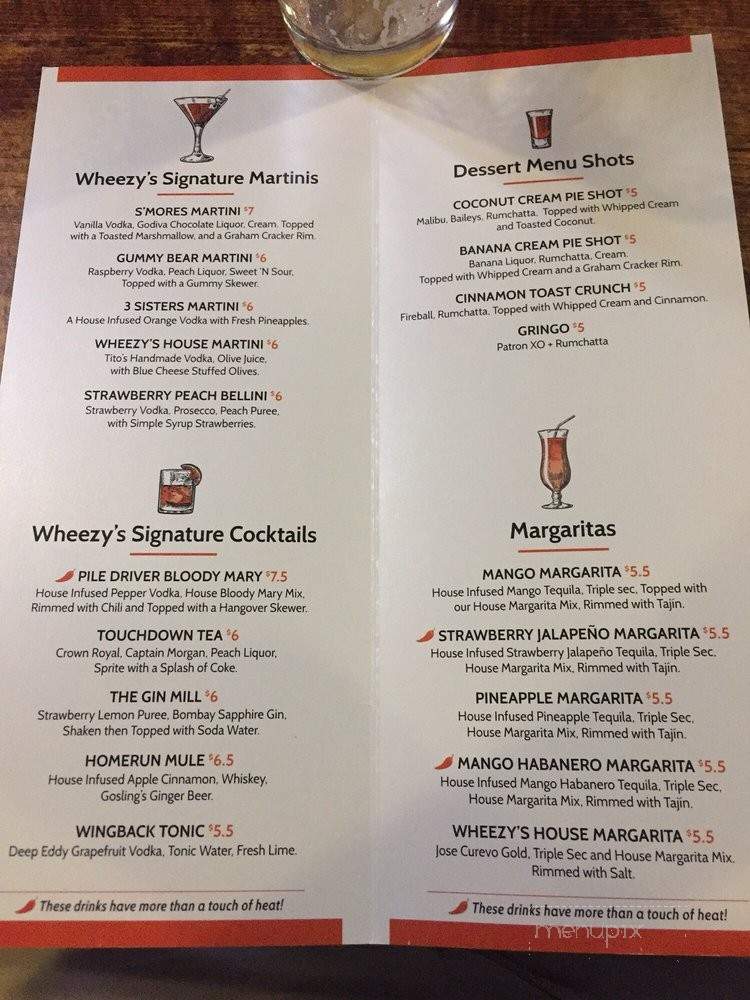Wheezy's Restaurant & Sports Bar - Yuma, AZ menu_pic