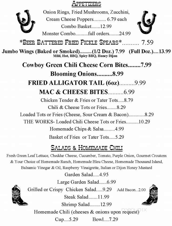 Bandits - Strawberry, AZ menu_pic