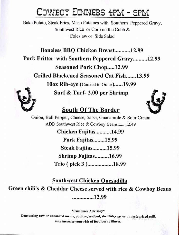 Bandits - Strawberry, AZ menu_pic