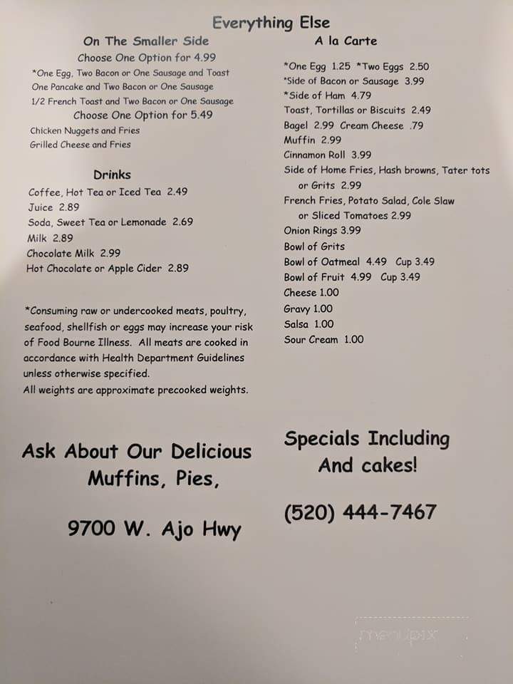 Richie's Cafe - Tucson, AZ menu_pic