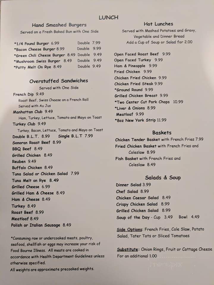 Richie's Cafe - Tucson, AZ menu_pic