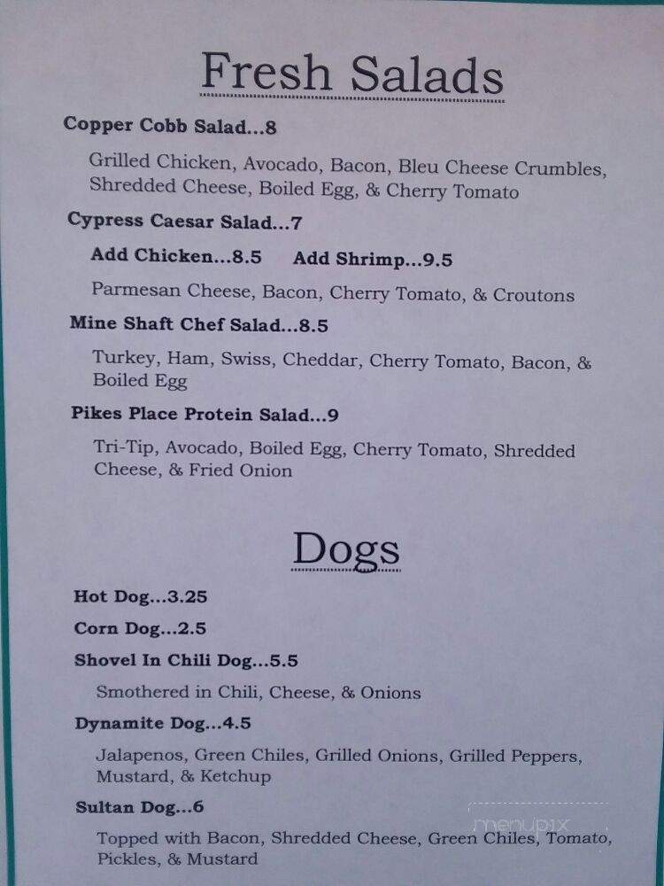 The Copper Pit - Prescott Valley, AZ menu_pic