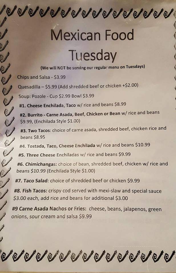 Copper Country Bar & Grill - Bagdad, AZ menu_pic