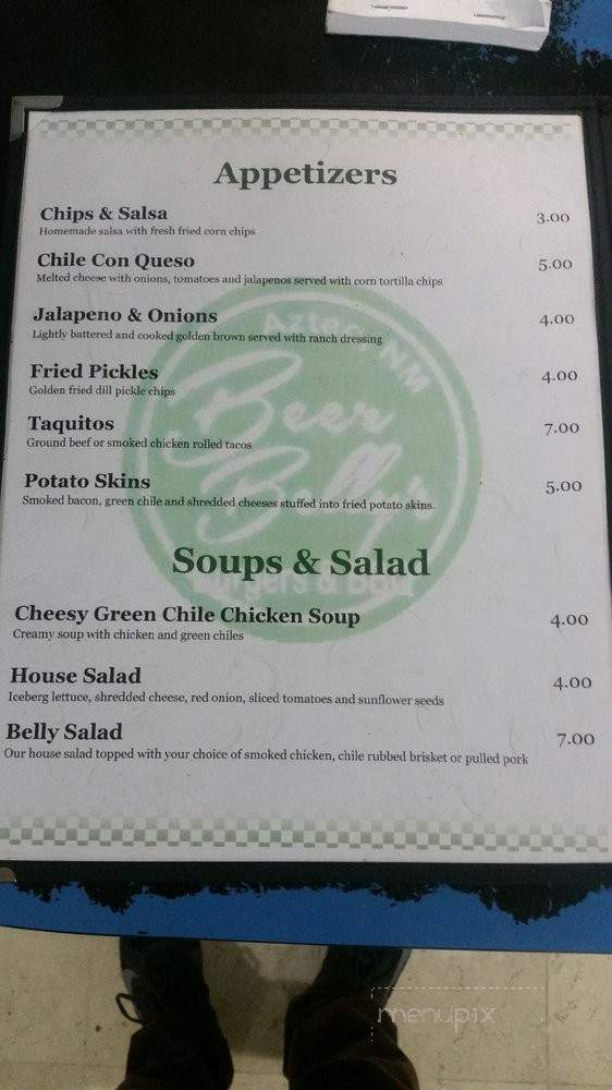 Beer Belly's - Aztec, NM menu_pic