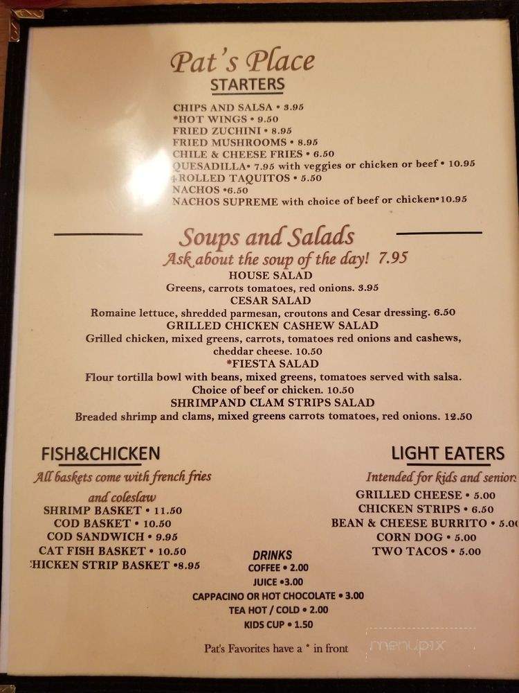 Pat's Place - Questa, NM menu_pic