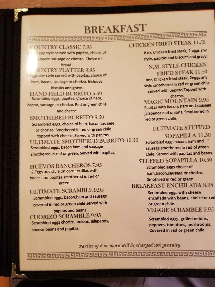 Pat's Place - Questa, NM menu_pic