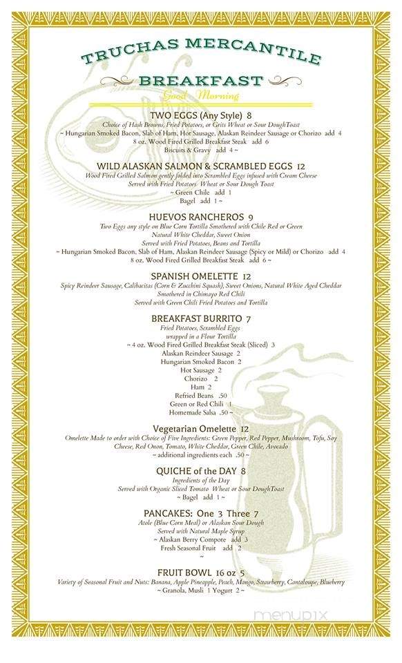 Truchas Mercantile - Truchas, NM menu_pic