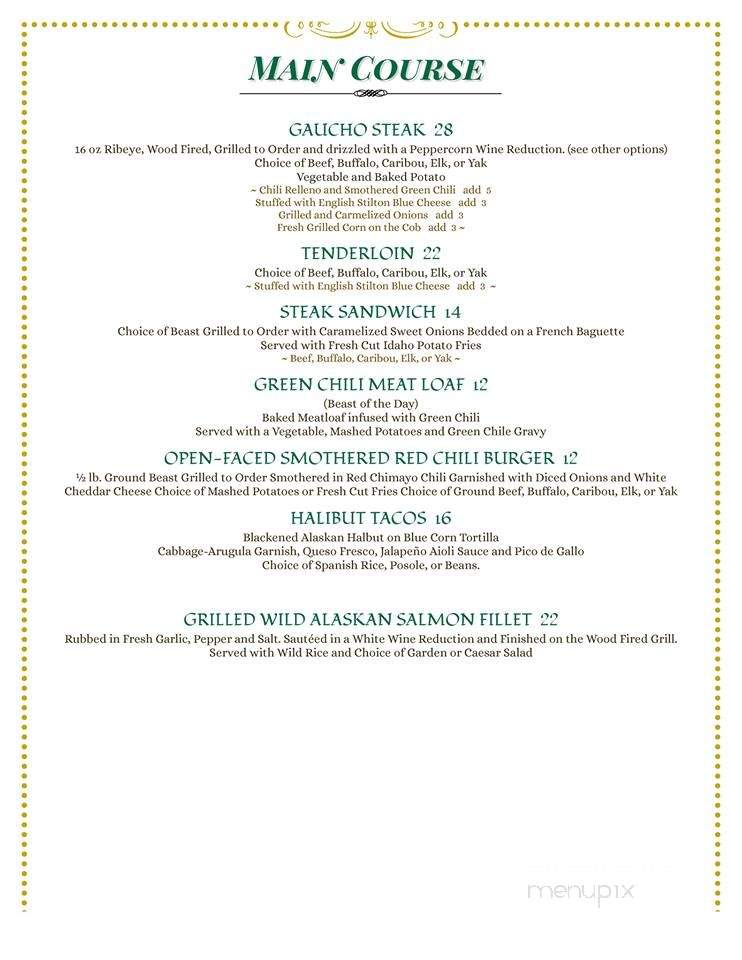 Truchas Mercantile - Truchas, NM menu_pic