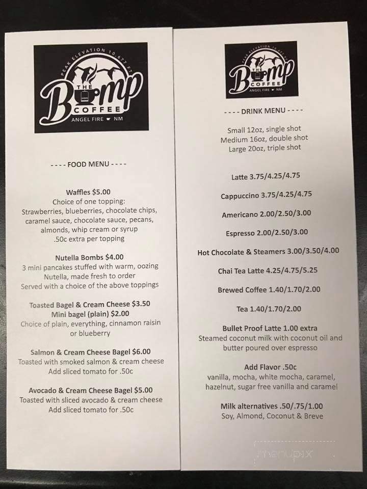 The Bump Coffee - Angel Fire, NM menu_pic
