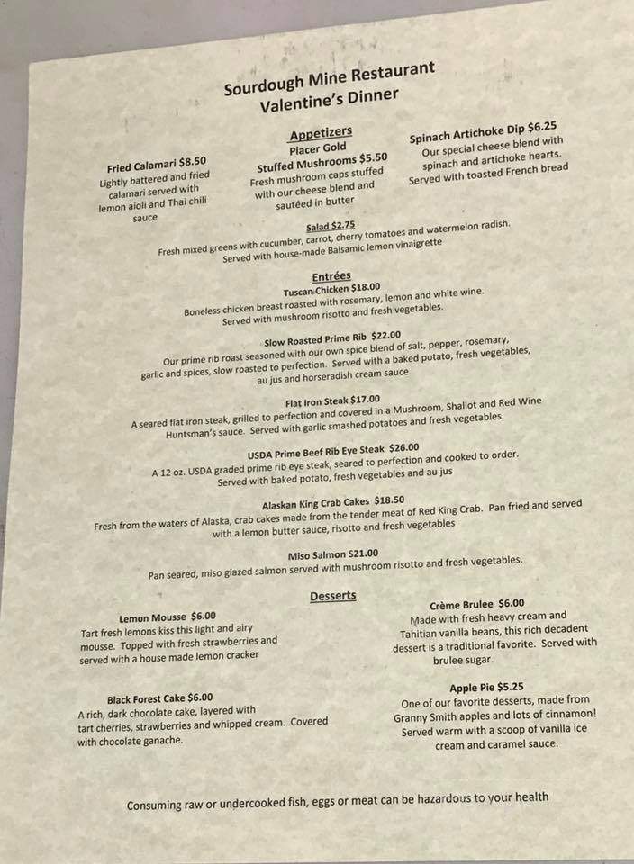 Sourdough Mine Restaurant - Socorro, NM menu_pic